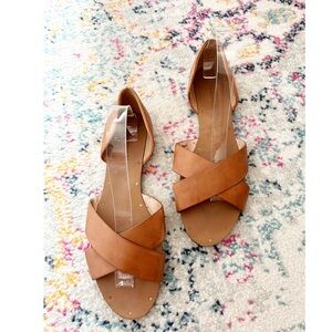 Madewell brown leather slide on sandals